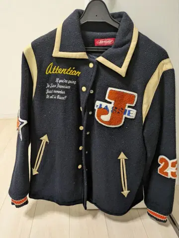 Jassie 바시티 자켓 네이비