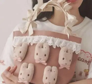 MerryJenny 마론 크림 ribbon 핸들 미니 토트백