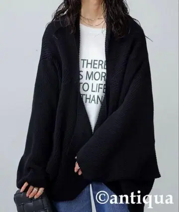 [ 새상품급 ] 안티카 antiqua 돌먼 니트 가디건 블랙 완판템 블랙