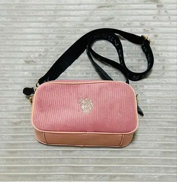 U.S. POLO ASSN. 코듀로이 핑크 숄더백