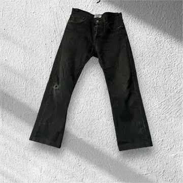 리바이스 501 블랙 데님 데미지 빈티지 일본판