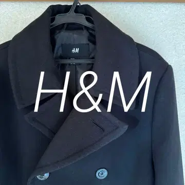 H&M 블랙 더블 브레스트 피코트