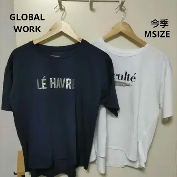 GLOBALWORKT셔츠 M 사이즈 이번 시즌 네이비, 화이트