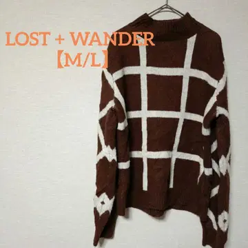 LOST + WANDER [ M/L ] 체크 무늬 니트 스웨터 M/L