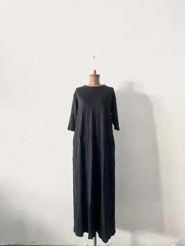 [새상품급] 카구레 린넨 A라인 롱 오부소매 원피스