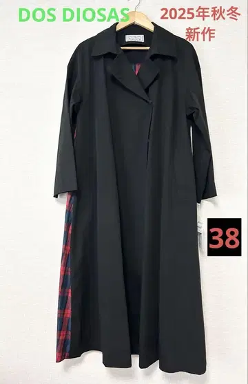 미사용 새상품 DOS DIOSAS 도스디오사스 백 체크 트렌치코트 38