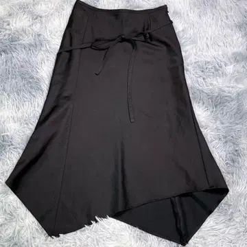 dite [ M 상당 ] 비대칭 미디 스커트 블랙 여성용 리본