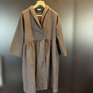 Samansa Mos2 후드 부착 롱 원피스 코트 자켓