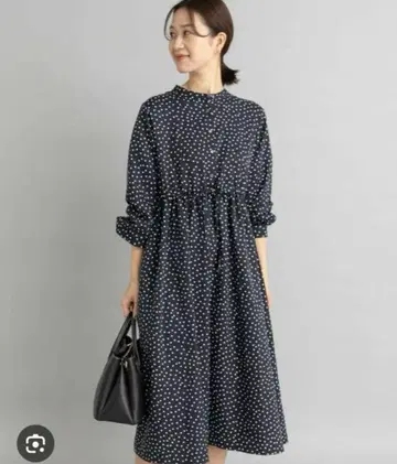 DOORS 도트 프린트 원피스 블랙