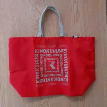 기노쿠니야 구 로고 에코백 KINOKUNIYA 빨간색