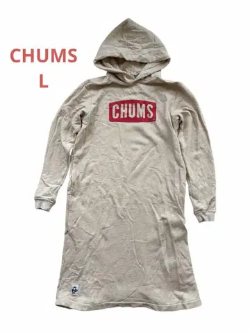 새상품급 CHUMS 참스 맨투맨 롱 후드티 원피스 L 여성용