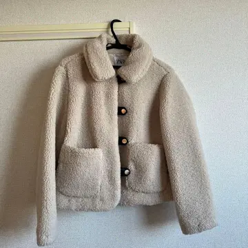 ZARA 보아 자켓 숏 기장 S사이즈 무스탕풍 아우터 가을/겨울