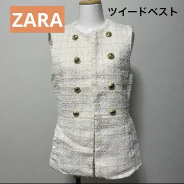 [컨디션 최상] ZARA 트위드 베스트 화이트 지레