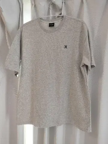 Hurley 그레이 T셔츠 프론트 로고 백 프린트 L 사이즈