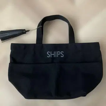 SHIPS 블랙 캔버스 토트백
