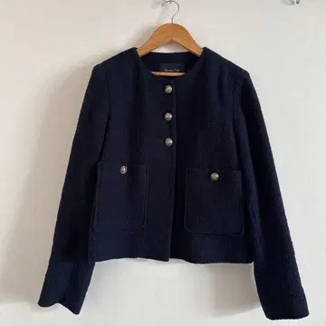 Massimo Dutti 네이비 노카라 자켓