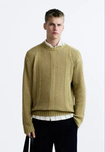 새상품 ZARA 텍스처 오픈 니트 스웨터 뜨개질 L