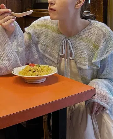 POPPY 로우게이지 니트 가디건