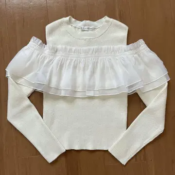 WILLSELECTION 아이보리 프릴 스웨터
