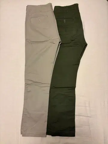 BEAMS 스트레치 테이퍼드 치노 2개 세트 밑단 수선 없음