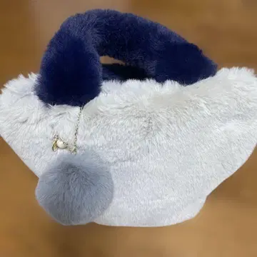퍼 핸드백 그레이 네이비