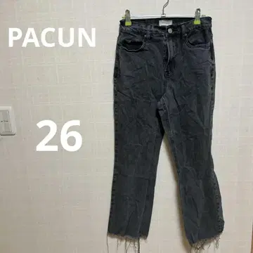PACUN 다크 그레이 플레어 데님 팬츠 25