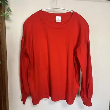 PUPULA 빨간색 부드러운 코튼 캐시미어 티셔츠