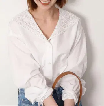 SLOBE IENA 레이스 스칼라 세일러 셔츠 새상품급