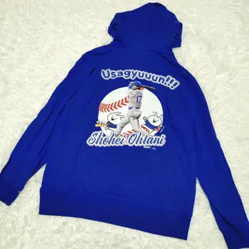 USAGYUUUN 쇼헤이 오타니 오타니 쇼헤이 후드티 프린트 파랑