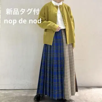 [택 포함 새상품] nop de nod 타탄 체크 패턴 플리츠 스커트