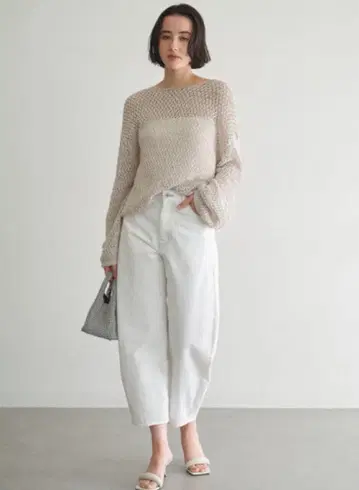 새상품급 GALLARDAGALANTE 코쿤 실루엣 화이트 데님