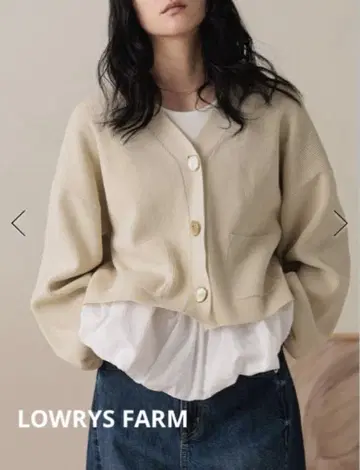 [새상품급] 로리즈팜 데코 버튼 숏 가디건 아이보리