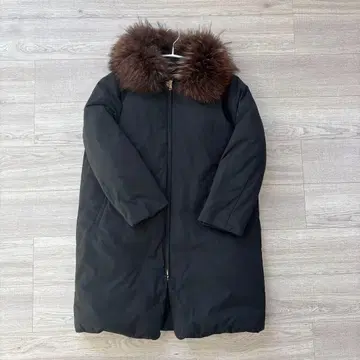 ANGLOBAL SHOP 블랙 다운 자켓 퍼 포함 노카라