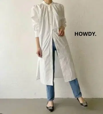 HOWDY. 롱 셔츠 (white F)