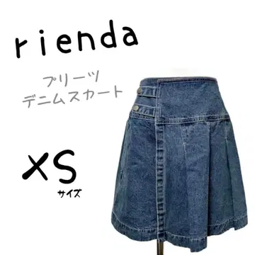 미사용 새상품 리엔다 데님 미니 스커트 하의 플리츠 스커트