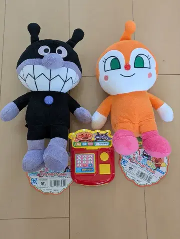 호빵맨 봉제 인형 2개 & 계산대 세트