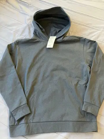 미사용 무인양품 L 이중 편직 속기모 후드티 그레이 맨투맨