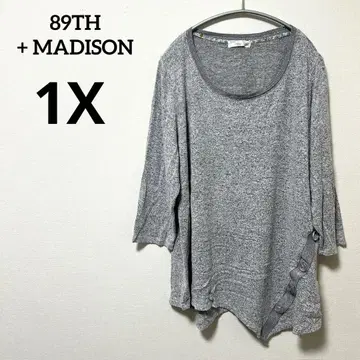 89TH + MADISON [ 1X ] 그레이 오부소매 T셔츠