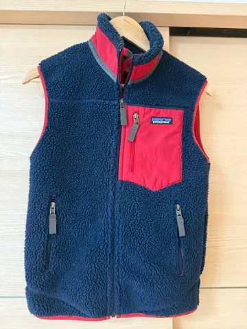 patagonia 플리스 베스트 XXS 네이비/레드