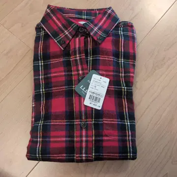 L.L. Bean 빨간색 체크 플란넬 셔츠 S