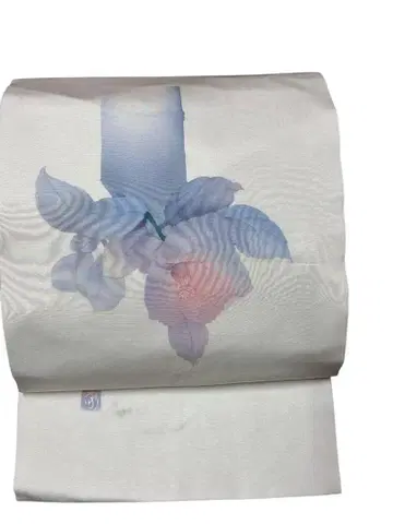 s190 나고야 오비 시오제 대나무 꽃 작가물 순수 실크