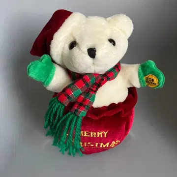 크리스마스 봉제 인형 화이트 곰 멜로디 포함
