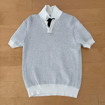 ZARA 화이트 니트 피케 셔츠 반팔