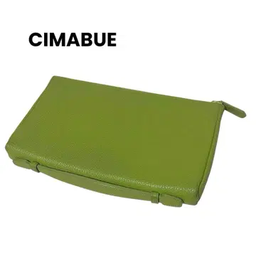 새상품급 CIMABUE 치마부에 가죽 클러치백 파우치 라이트 그린