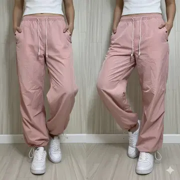 little sunny bite 나일론 카고 팬츠 바스락 소재 핑크