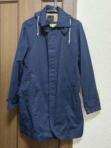 네이비 탈부착 가능 후드 부착 후드티 자켓