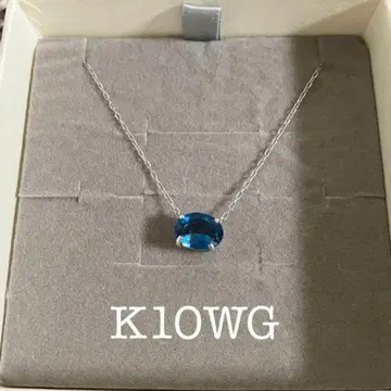 [새상품급] K10WG 런던블루 토파즈 목걸이