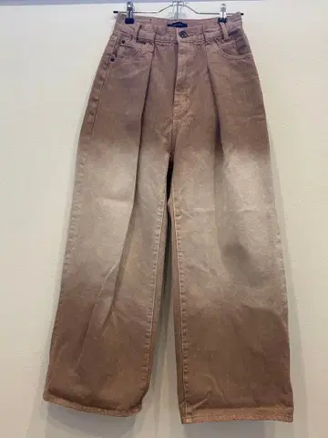 지나시스 턱 데님 와이드 팬츠