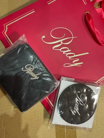 Rady 카드 코인 케이스 블랙 퀼팅 러버 코스터 세트