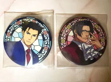역전재판 나루호도 류이치 & 미츠루기 레이지 아토페스 한정판 캔뱃지 세트